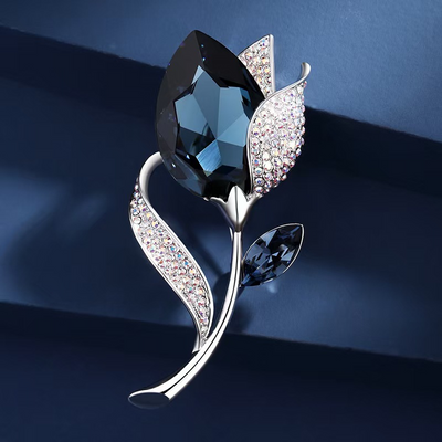 Full diamond tulip brooch