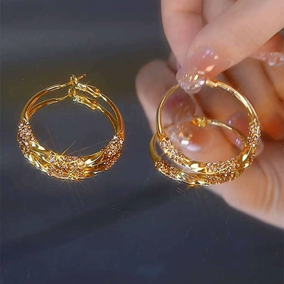 Pleated Design Earrings