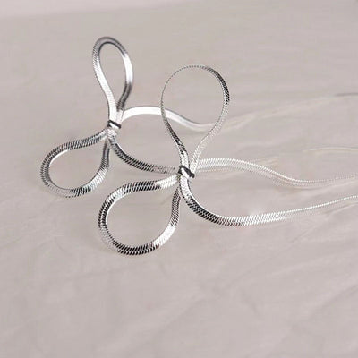 Bow Blade Chain Earrings