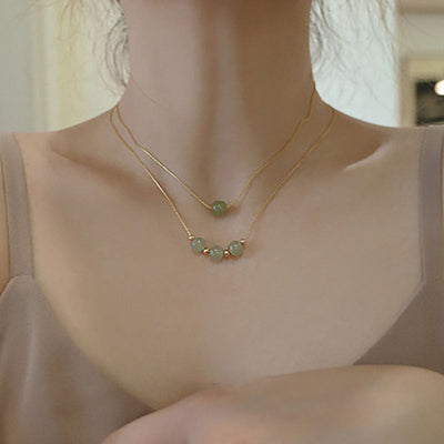 Transfer beads & agate Necklace