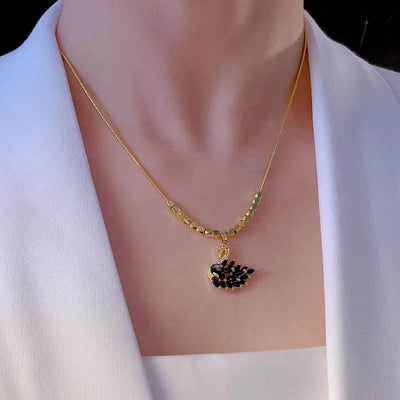 Swan Natural Agate Necklace