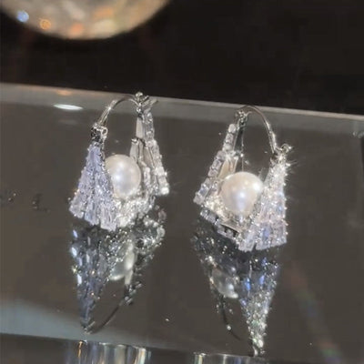 Basket Natural Freshwater Pearl Earrings