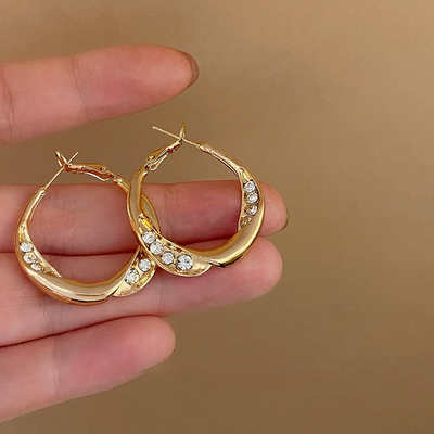 Diamond Geometric Hoop Earrings