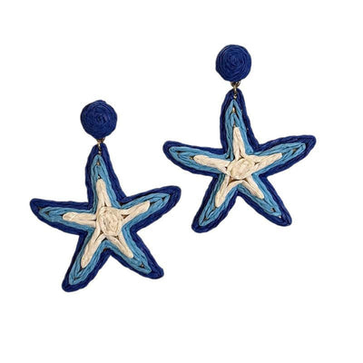 Hand-woven starfish earrings