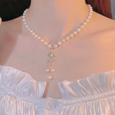 Lotus Natural Freshwater Pearl Necklace