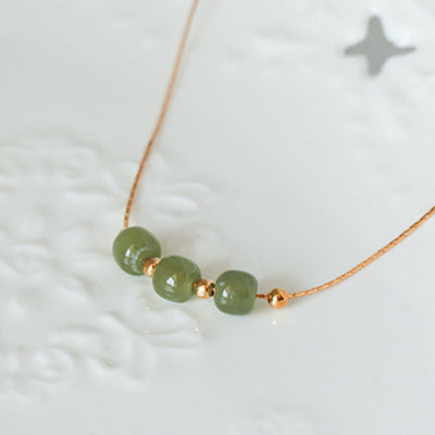 Transfer beads & agate Necklace