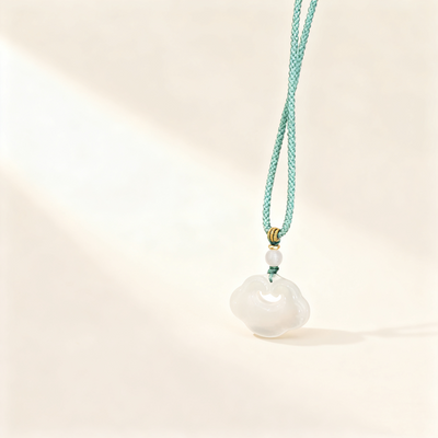 Cloud White Jade Pendant Necklace