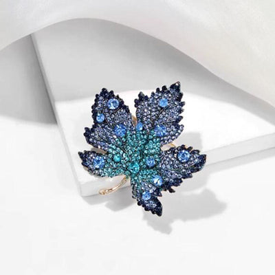 Maple Leaf Natural Crystal Brooch