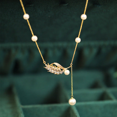 Wheat Ear Pearl Necklace