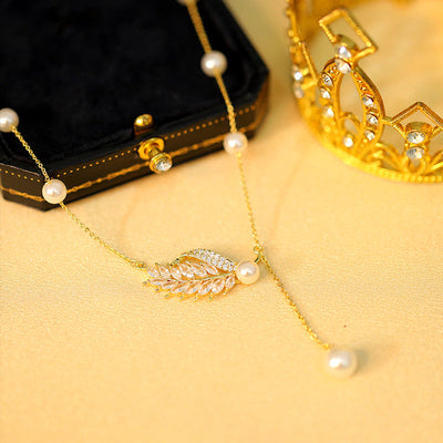 Wheat Ear Pearl Necklace