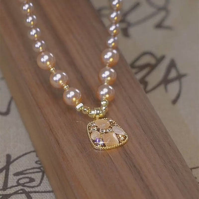 Cat's eye natural freshwater pearl necklace