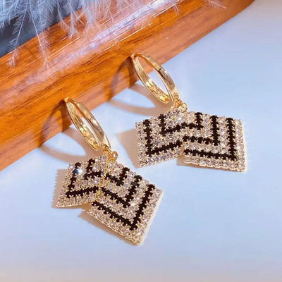 Double-layer Diamond Earrings