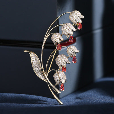 Cardigan Pin Lily of the Valley Brooch