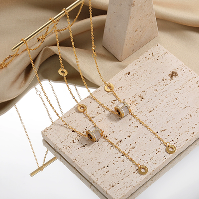 Slim waist diamond necklace
