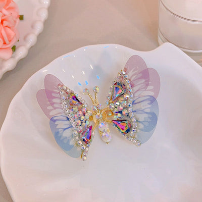 Butterfly hairpin with diamond wings