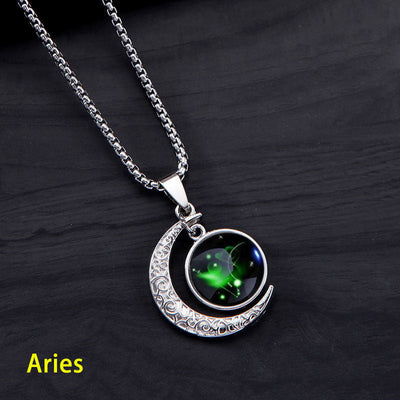 Twelve constellations pendant necklace