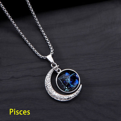 Twelve constellations pendant necklace