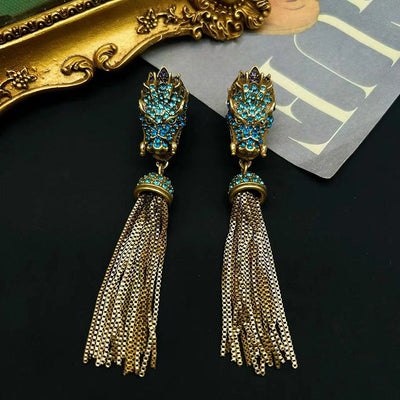 Dragon Necklace Earrings with Tassels