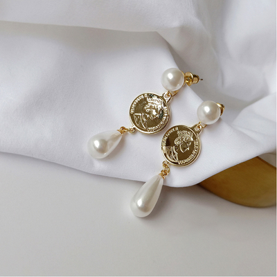 Coins • Pearl Earring