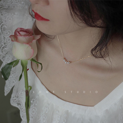 Transfer beads & pearl necklace