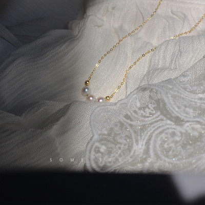 Transfer beads & pearl necklace