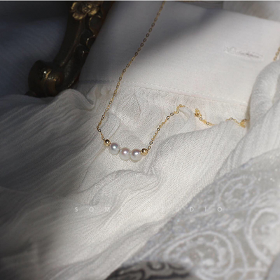 Transfer beads & pearl necklace