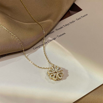 Multi-element four-leaf clover Necklace