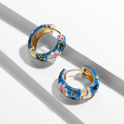 Gold Hoop Flower Earrings Deegnt