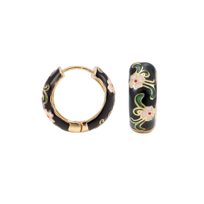 Gold Hoop Flower Earrings Deegnt