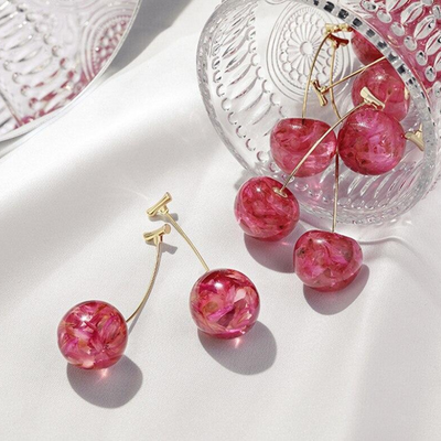 Celia Pink Cherry Earrings Deegnt
