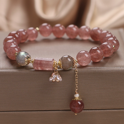 Flowers ? Strawberry Crystal Bracelet