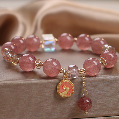 Rabbit ? Strawberry Crystal Lucky Bracelet