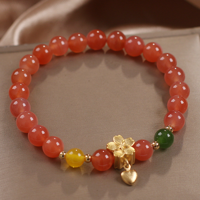 Flowers • Sunstone & Agate bracelet