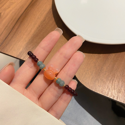 Garnet & Emerald Jade stone Bracelet