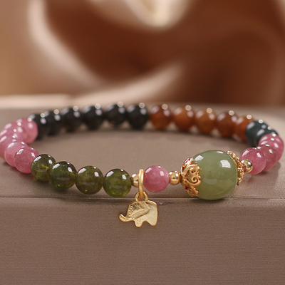 Lucky Baby Elephant • Natural Tourmaline Bracelet