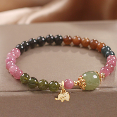 Lucky Baby Elephant • Natural Tourmaline Bracelet