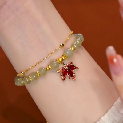 Maple Leaf • Red Agate Bracelet