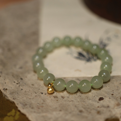 Fortune Gourd • Natural Emerald Jade Stone Bracelet