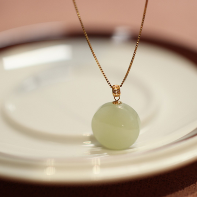 Purification • Natural Emerald Jade stone necklace