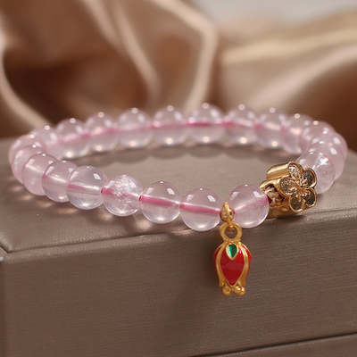 Lucky Peach • Pink Crystal Bracelet