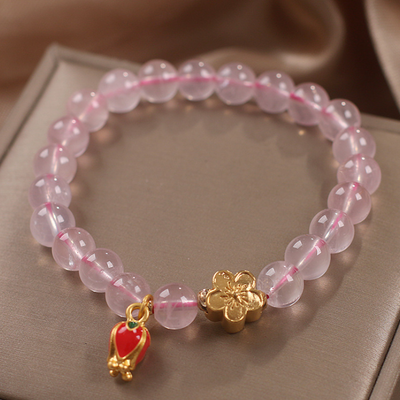 Lucky Peach • Pink Crystal Bracelet