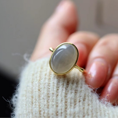 Natural Smoked Purple Jade Ring