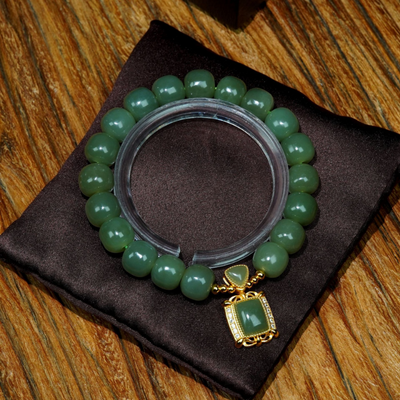 Charm • Confident • Natural Emerald Jade stone bracelet