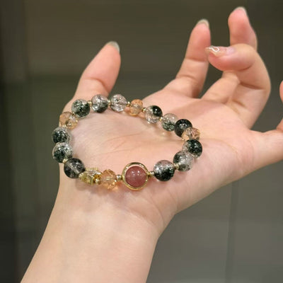 Fortune • Strawberry Crystal Green Ghost Bracelet