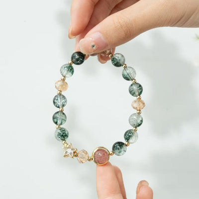 Fortune • Strawberry Crystal Green Ghost Bracelet