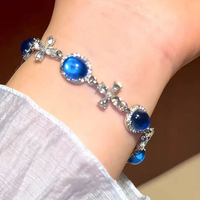 Sea-Clear • Aquamarine Flower Bracelet