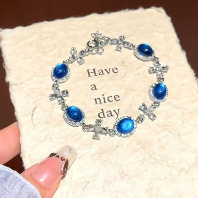 Sea-Clear • Aquamarine Flower Bracelet