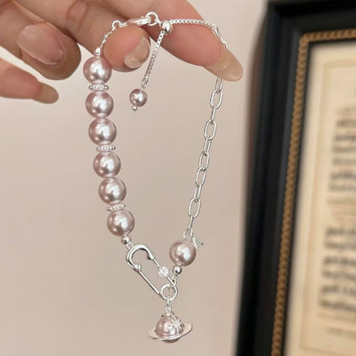 Saturn Orbits • Pearl Bracelet