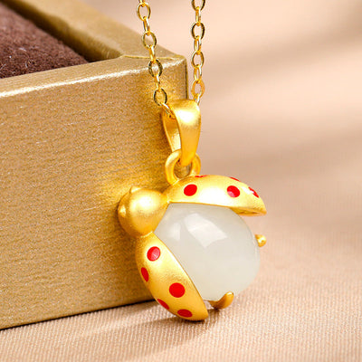 Seven Star Ladybug ? Agate Necklace