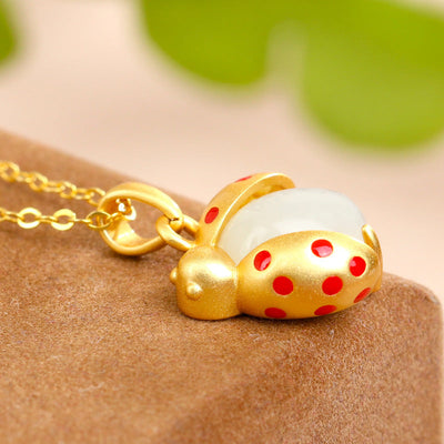Seven Star Ladybug ? Agate Necklace